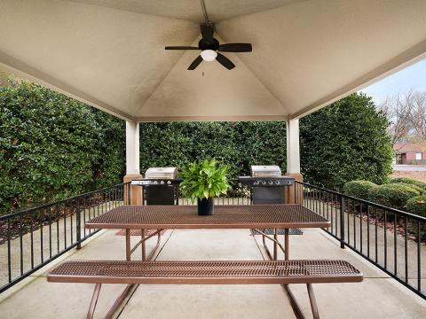 The outdoor gazebo at Sonesta Simply Suites Huntsville Research Park.