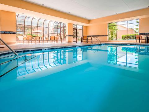 The indoor pool at the Sonesta Select Boston Milford hotel.