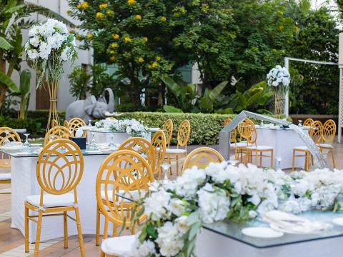 Outdoor wedding setup at Sonesta Hotel, Tower & Casino - Cairo.