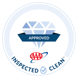 Award badge for AAA Approved Inspected Clean.