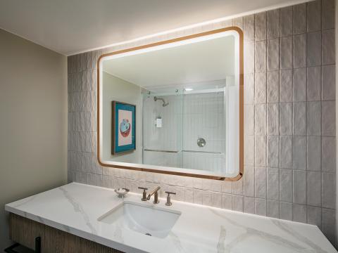 Hilton Head Gallery Room Image - Bathroom mirror and sink