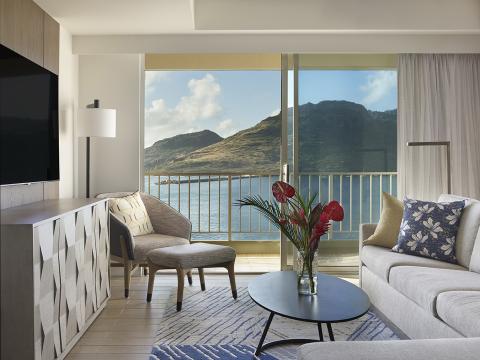 The interior of a One Bedroom Suite at The Royal Sonesta Kaua'i Resort Lihue.