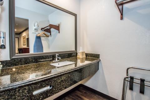 Guest bathroom with mirror