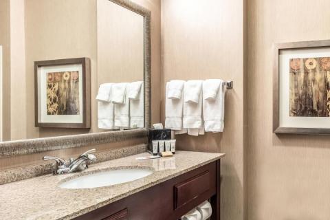 Guest bathroom with bath products