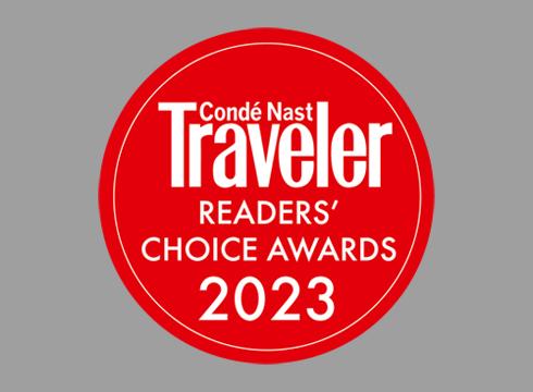 The 2023 Conde Nast Traveler Readers' Choice Award badge.