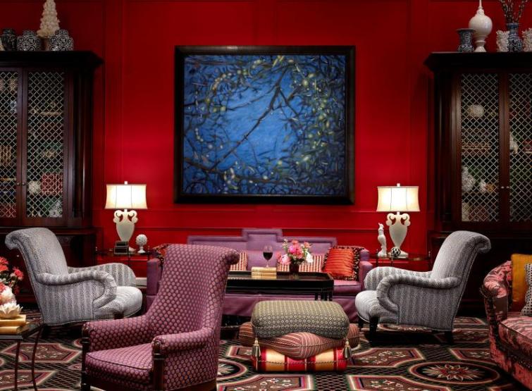 A luxurious sitting area inside The Royal Sonesta Portland Downtown hotel.
